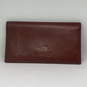 Coach brown tattersall checkbook wallet rare pink horse and carriage